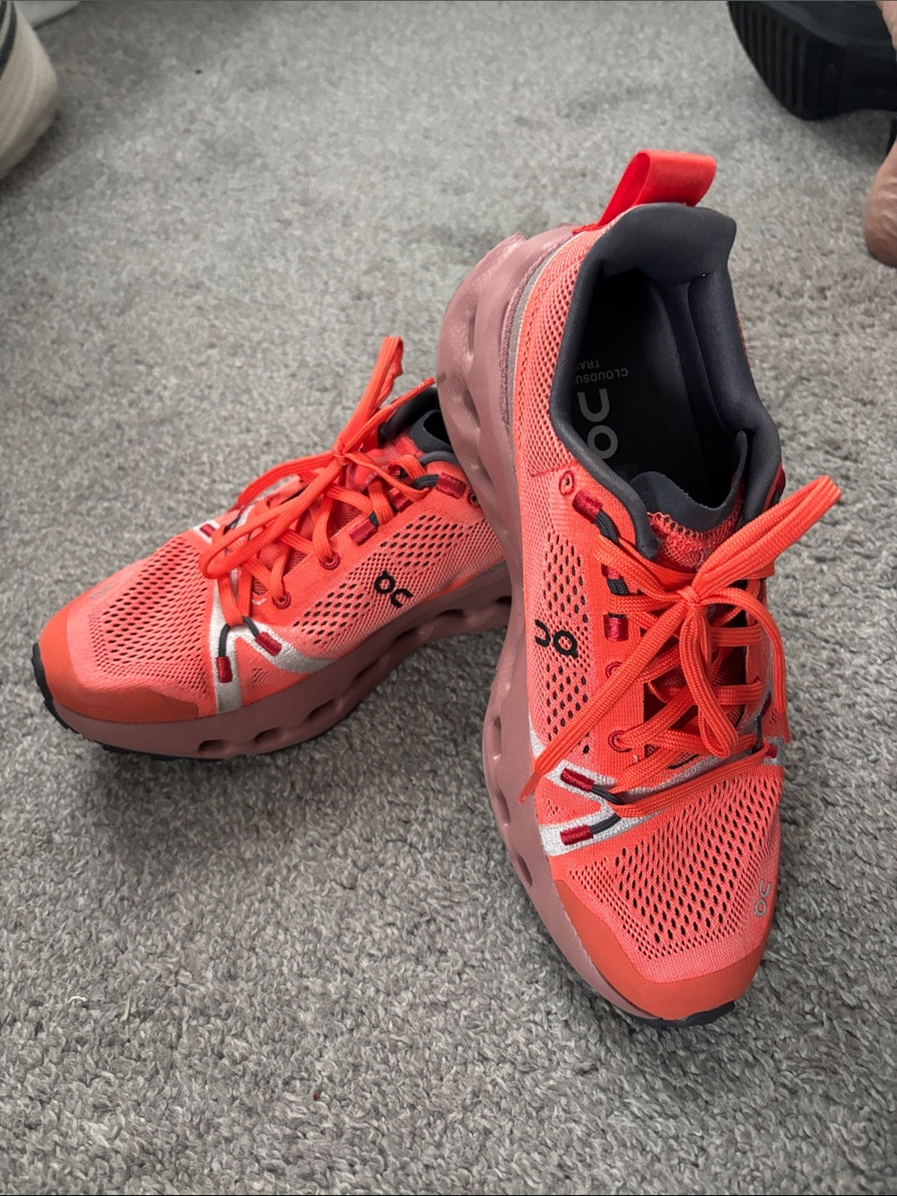 On Running Women's Coral/Red Athletic Cloudnova Sneakers